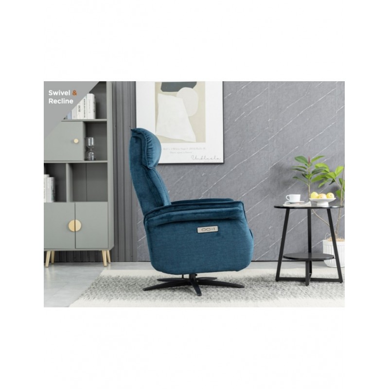 AM Evoque Swivel Electric Chair Dual Motor Ocean Blue